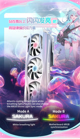 Yeston RX 9070XT-16G GDDR6 256bit Graphics Card 20Gbps 2518MHz Navi48/4nm  Sakura Eye Water Atlantis OC