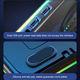 Laptop Cooling Pad with 5 Quiet Fans Laptop Cooling Stand Height Adjustable RGB for 11-17.3in Computer PC Notebook Gaming Laptop