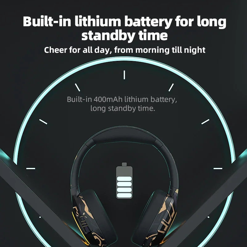 POLVCDG Bluetooth Headphone Gaming Headphone Noise cancelling headphone with microphone for mobile phone PC Android, IOS