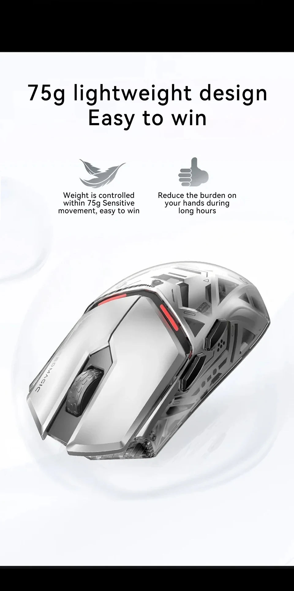 Redmagic gaming Mouse 1S Wired/Wireless/Bluetooth PAW3395 RGB Ergonomics Lightweight Driver Customization Gaming Mouse