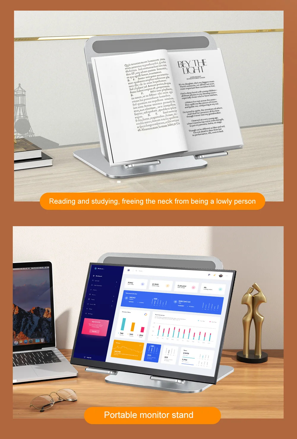 Premium Aluminum Laptop Stand: 360° Adjustable Rotation & Anti-Slip Silicone Base for Ergonomic Workspace Stability ﻿