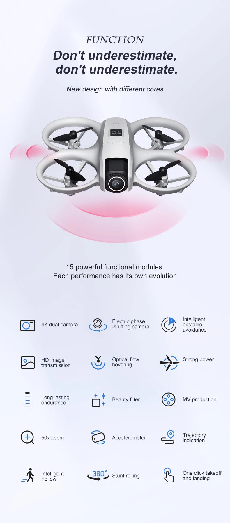 Mini Drone Dual Camera 8K HDAerial Aircraft Obstacle Avoidance UAV Fixed Remote Control Airplane Gift Toys Toy airplane