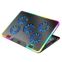 Laptop Cooling Pad with 5 Quiet Fans Laptop Cooling Stand Height Adjustable RGB for 11-17.3in Computer PC Notebook Gaming Laptop