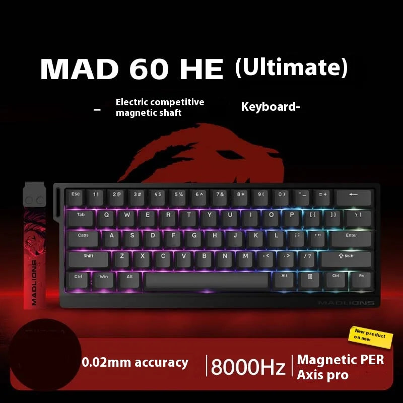 MADLIONS MAD 60HE Keyboard Magnetic Switch MAD68HE Rapid Trigger Wired Gaming Keyboard Hotswap Custom Keyboard Gamer Accessories