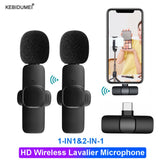 Wireless Microphone Lavalier Microphone Live Broadcast Game Mic Noise Cancelling Audio Video Recording Mini for Phone Android