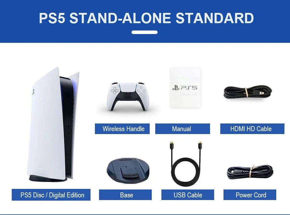 Original Ps5 for Playstation Slim Ps 5 825g Ssd Video Game Handheld Game Console Used