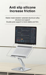 Premium Aluminum Laptop Stand: 360° Adjustable Rotation & Anti-Slip Silicone Base for Ergonomic Workspace Stability ﻿