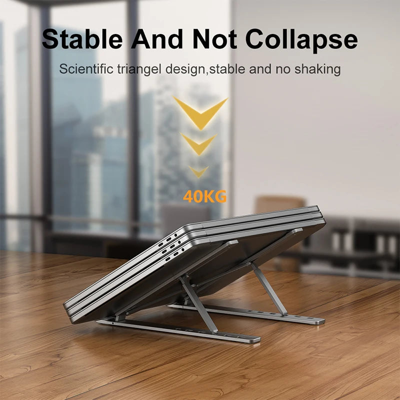 Metal Portable Foldable Laptop Stand Adjustable Notebook Holder Aluminum Support For Macbook Pro Air Computer Tablet Base Desk