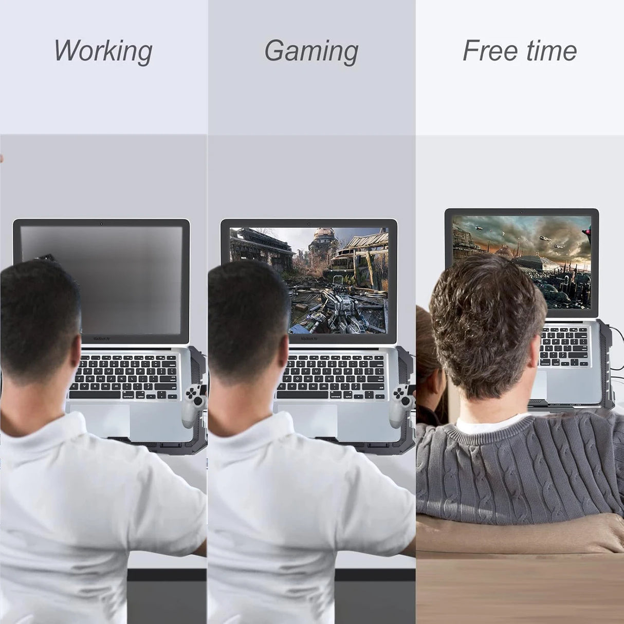 Laptop Cooling Pad,12"-17"Laptop Cooler,Gaming Laptop Cooling Stand, Wind Speed Adjustable, 2 USB Powered Laptop Fan Cooling Pad