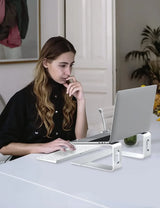 Vertical Laptop Stand Aluminum Computer Stand Detachable Laptop Riser Notebook Holder Stand Compatible with MacBook Air Pro