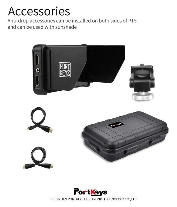 Portkeys PT5 II 5″ Monitor 4K Touchscreen Portable 500nit Ultra-thin 3D LUT 1920*1080 for Camera DSLR P6 new upgrade