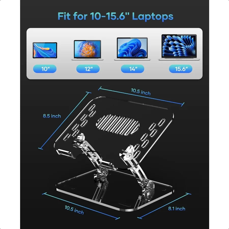 Adjustable Foldable Laptop Stand Portable Ergonomic Computer Stand for Laptop Compatible with 10 to 15.6 Inches Notebook Comput