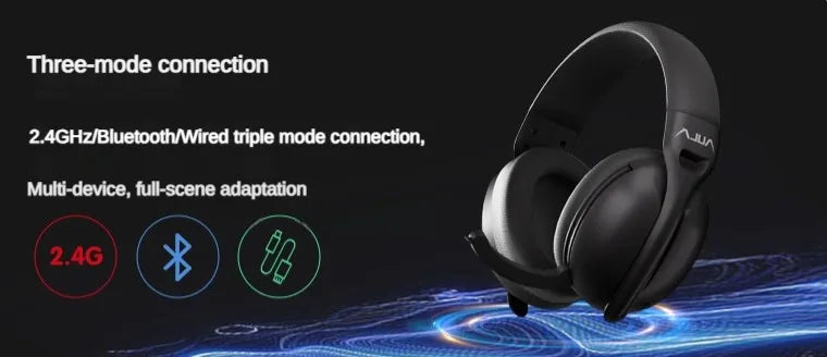 AULA S6 Gaming Headphone Wireless Bluetooth Wired Head-mounted Headsets with Mic Custom Lightweight Desktop Laptop Computer