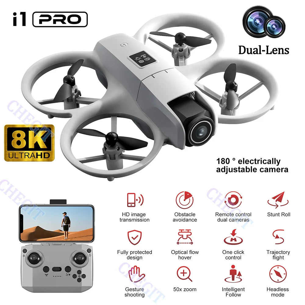 Mini Drone Dual Camera 8K HDAerial Aircraft Obstacle Avoidance UAV Fixed Remote Control Airplane Gift Toys Toy airplane