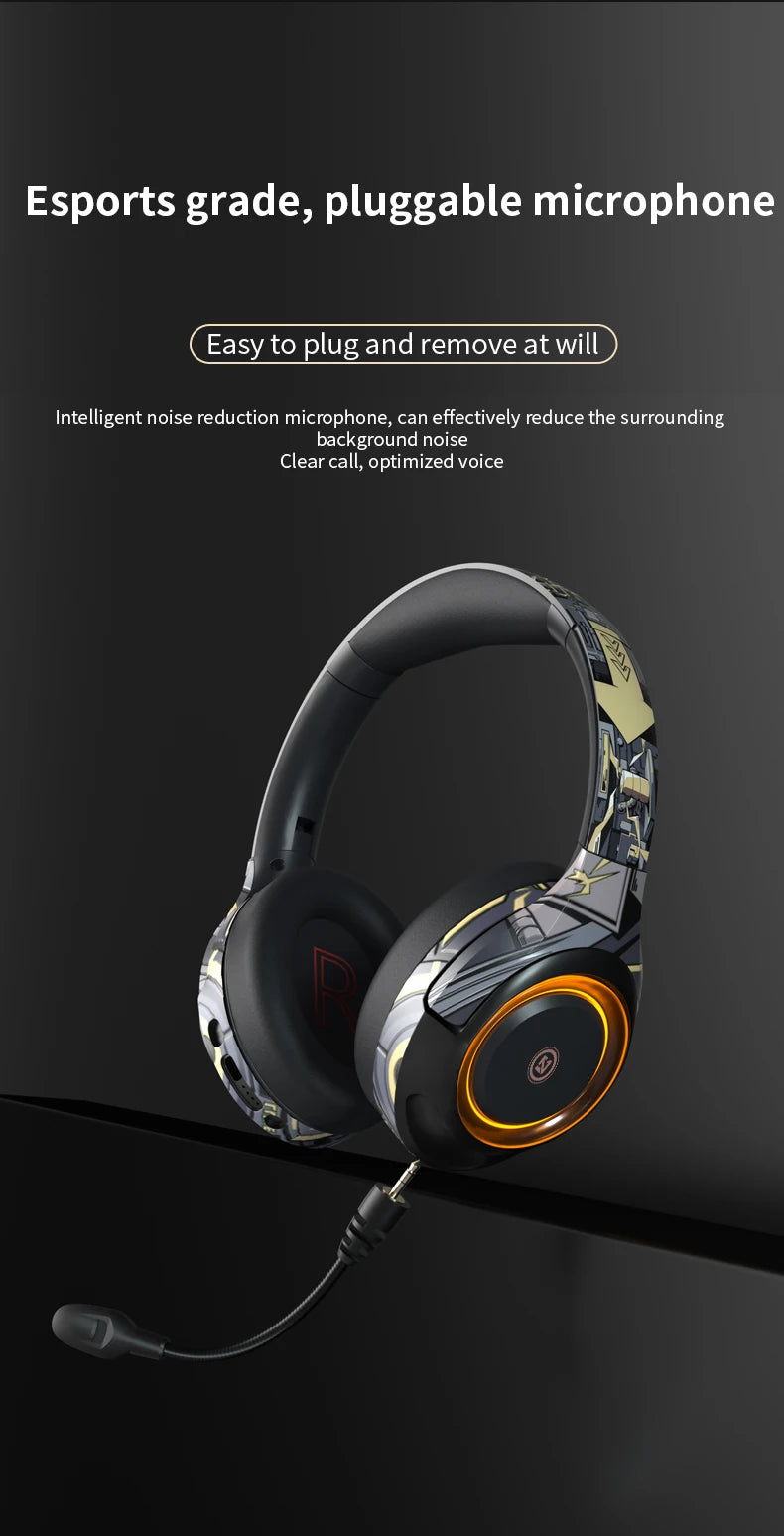 POLVCDG Bluetooth Headphone Gaming Headphone Noise cancelling headphone with microphone for mobile phone PC Android, IOS