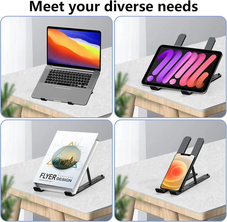 Aluminum Laptop Stand Holder Riser Computer Tablet Stand Desktop Holder Compatible with 10-15.6” MacBook,iPad, HP, Dell, Lenovo