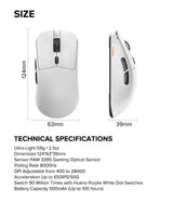 Kysona M617 8khz Wireless Bluetooth Lightweight Gaming Mouse PAW3395 26000DPI Low Latency Rechargeable Wired Gaming Mouse