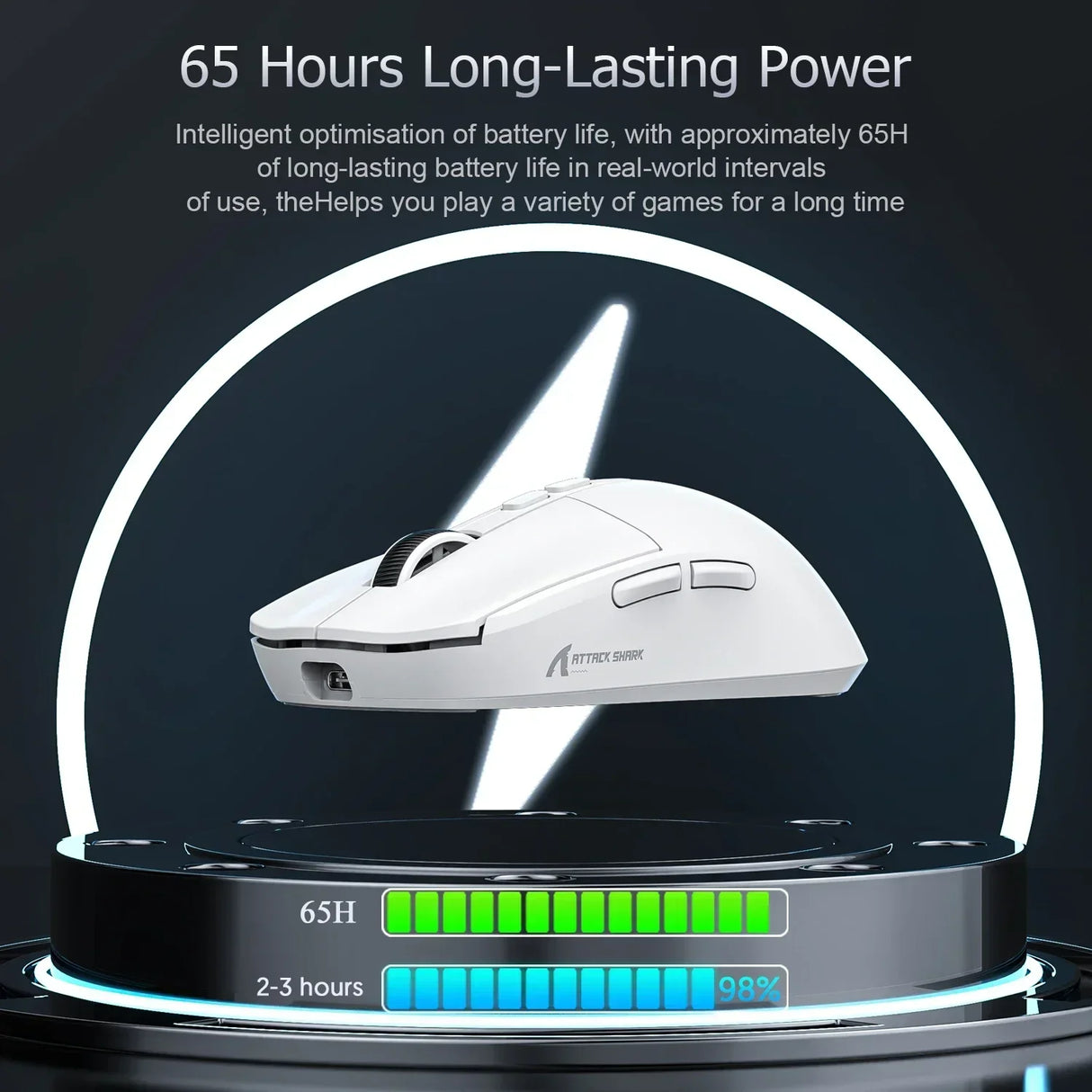 Attack Shark X6 PAW3395 Bluetooth Gaming Mouse , Tri-Mode Connection, RGB Touch Magnetic Charging Base, Macro Gaming Mouse