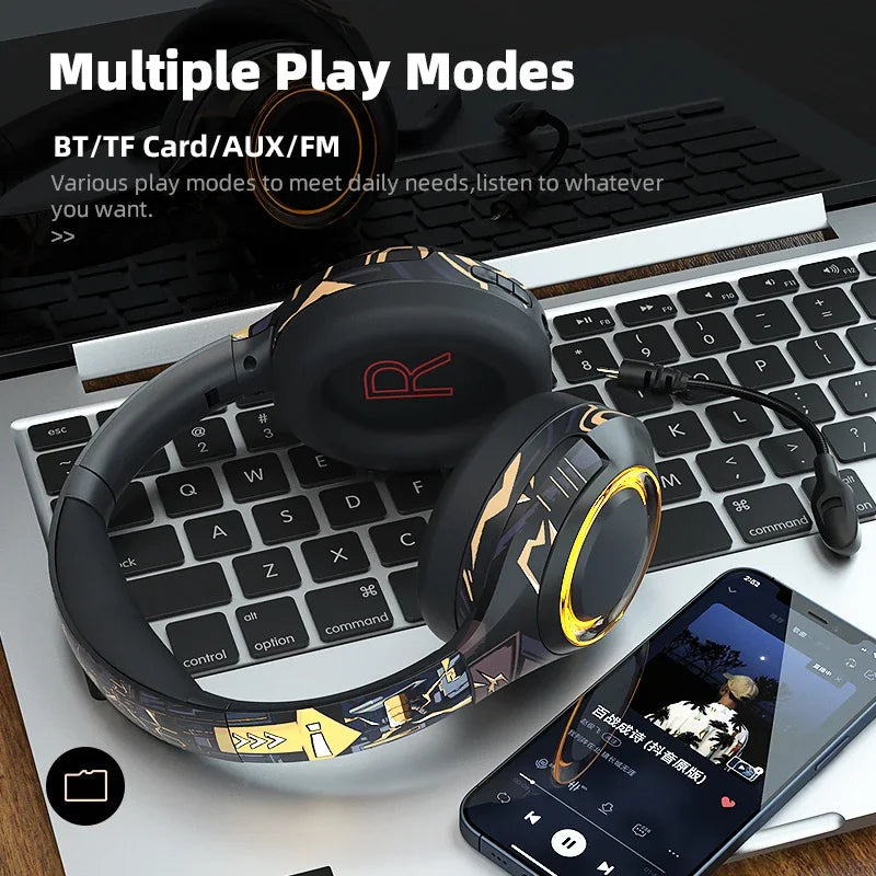 POLVCDG Bluetooth Headphone Gaming Headphone Noise cancelling headphone with microphone for mobile phone PC Android, IOS