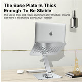 Premium Aluminum Laptop Stand: 360° Adjustable Rotation & Anti-Slip Silicone Base for Ergonomic Workspace Stability ﻿