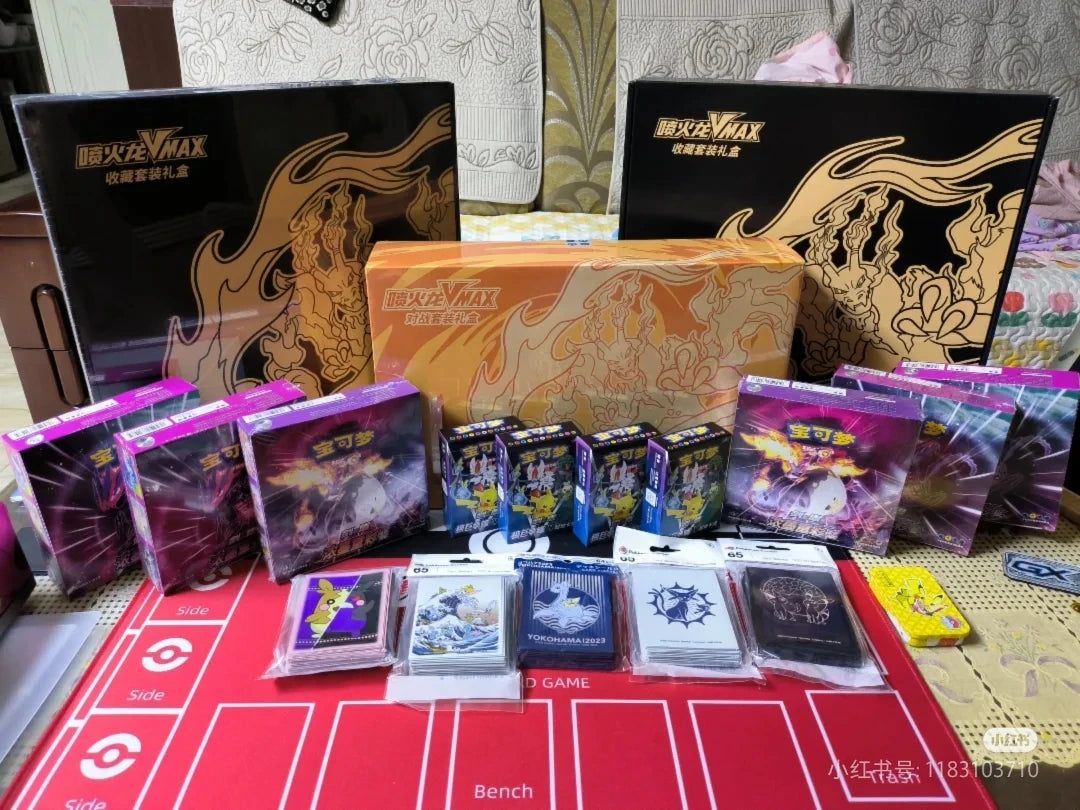 Pokemon Card Simplified Original Chinese Ptcg Charizard Vmax Fight Gift Box Trading Cards Game Children Gifts Xmas Gift