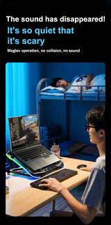 D11 Gaming Laptop Cooler 10 Fans Foldable Adjustable Notebook Stand Heat Dissipation Holder for 12-18'' Cooling Pad W/ RGB Light