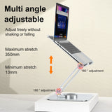 Premium Aluminum Laptop Stand: 360° Adjustable Rotation & Anti-Slip Silicone Base for Ergonomic Workspace Stability ﻿
