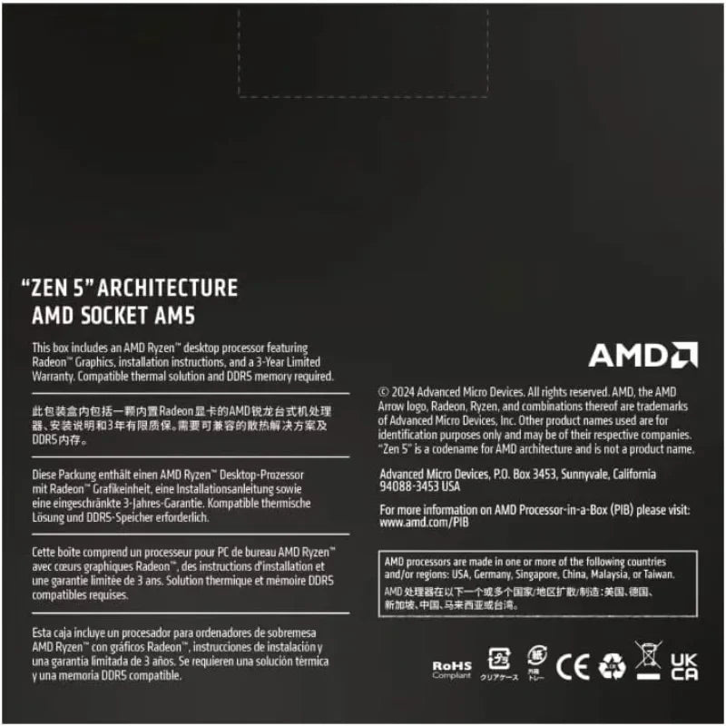 AMD Ryzen 9 9950X 12-Core,  Unlocked Desktop Processor Boxed