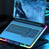 Laptop Cooling Pad with 5 Quiet Fans Laptop Cooling Stand Height Adjustable RGB for 11-17.3in Computer PC Notebook Gaming Laptop