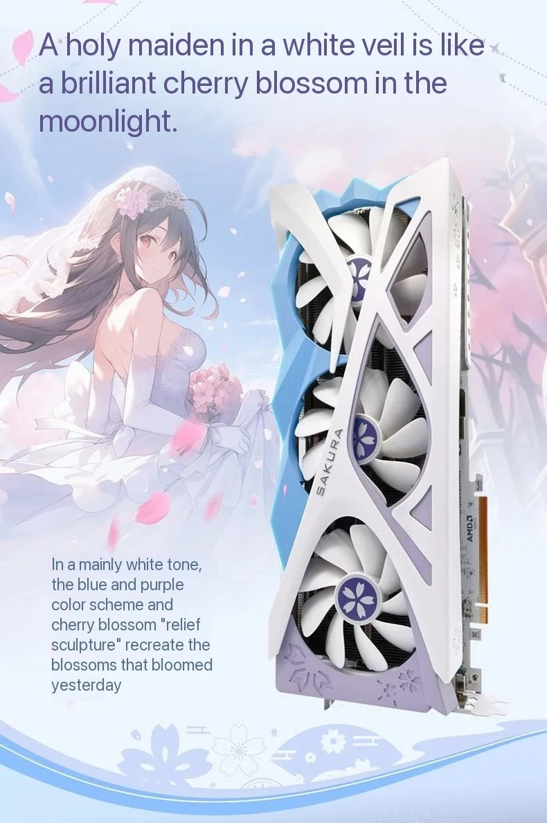 Yeston RX 9070XT-16G OC GDDR6 256bit 20Gbps Graphics Card 2518MHz Esports live video editing game graphics card