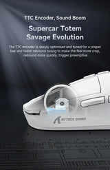 Attack Shark X6 PAW3395 Bluetooth Gaming Mouse , Tri-Mode Connection, RGB Touch Magnetic Charging Base, Macro Gaming Mouse