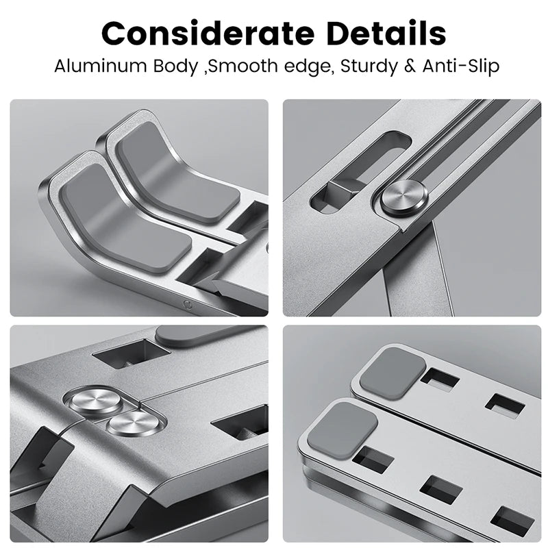 Metal Portable Foldable Laptop Stand Adjustable Notebook Holder Aluminum Support For Macbook Pro Air Computer Tablet Base Desk