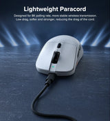 Kysona M617 8khz Wireless Bluetooth Lightweight Gaming Mouse PAW3395 26000DPI Low Latency Rechargeable Wired Gaming Mouse