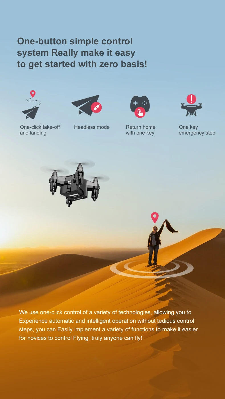 Mini Drone Movie Quality Photography Remote Control Aircraft Aircraft Helicopter Kid Children's Toy Gift