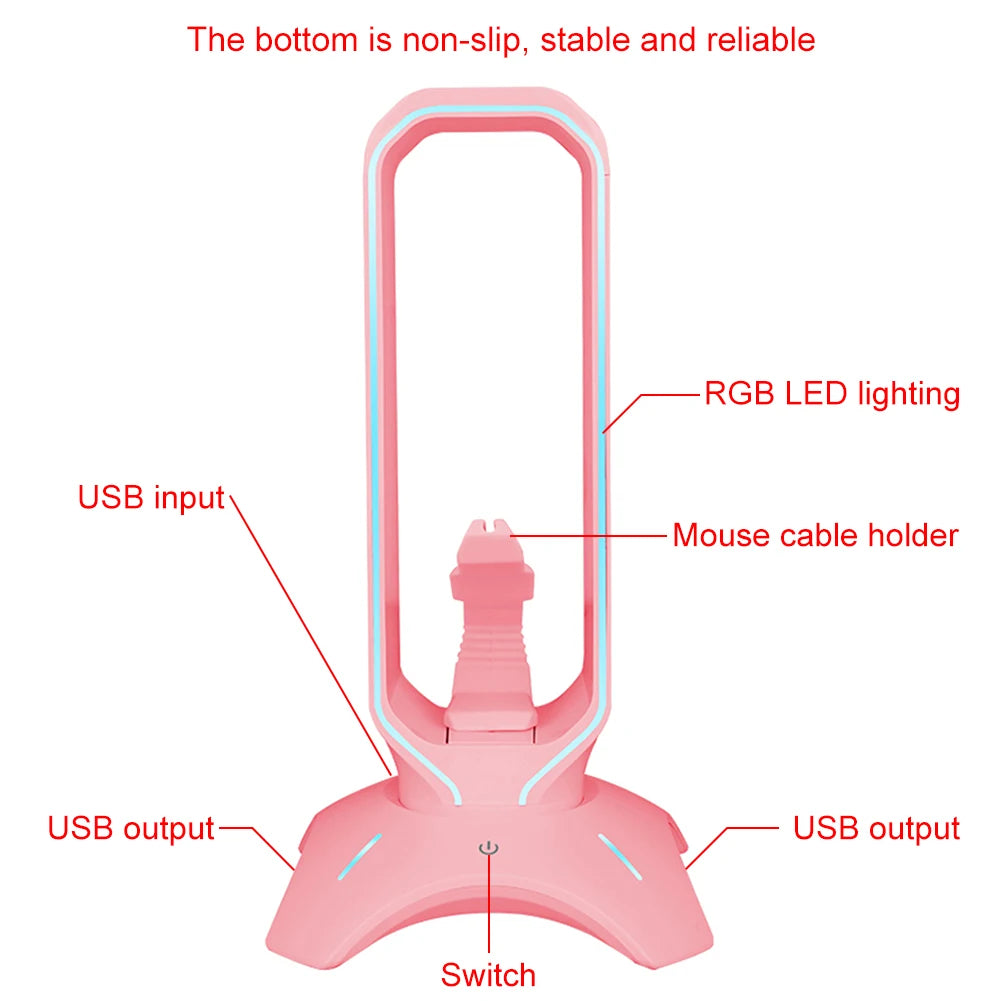 Multifunctional RGB Gaming Headphone Stand RGB Gaming Headphone Stand Computer Headset Stand Holder For Gamers Gaming Earphone
