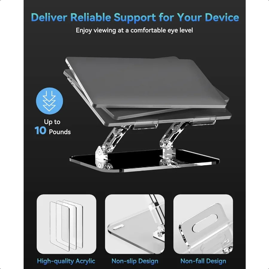 Adjustable Foldable Laptop Stand Portable Ergonomic Computer Stand for Laptop Compatible with 10 to 15.6 Inches Notebook Comput