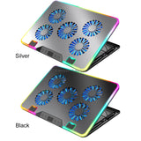 Laptop Cooling Pad with 5 Quiet Fans Laptop Cooling Stand Height Adjustable RGB for 11-17.3in Computer PC Notebook Gaming Laptop