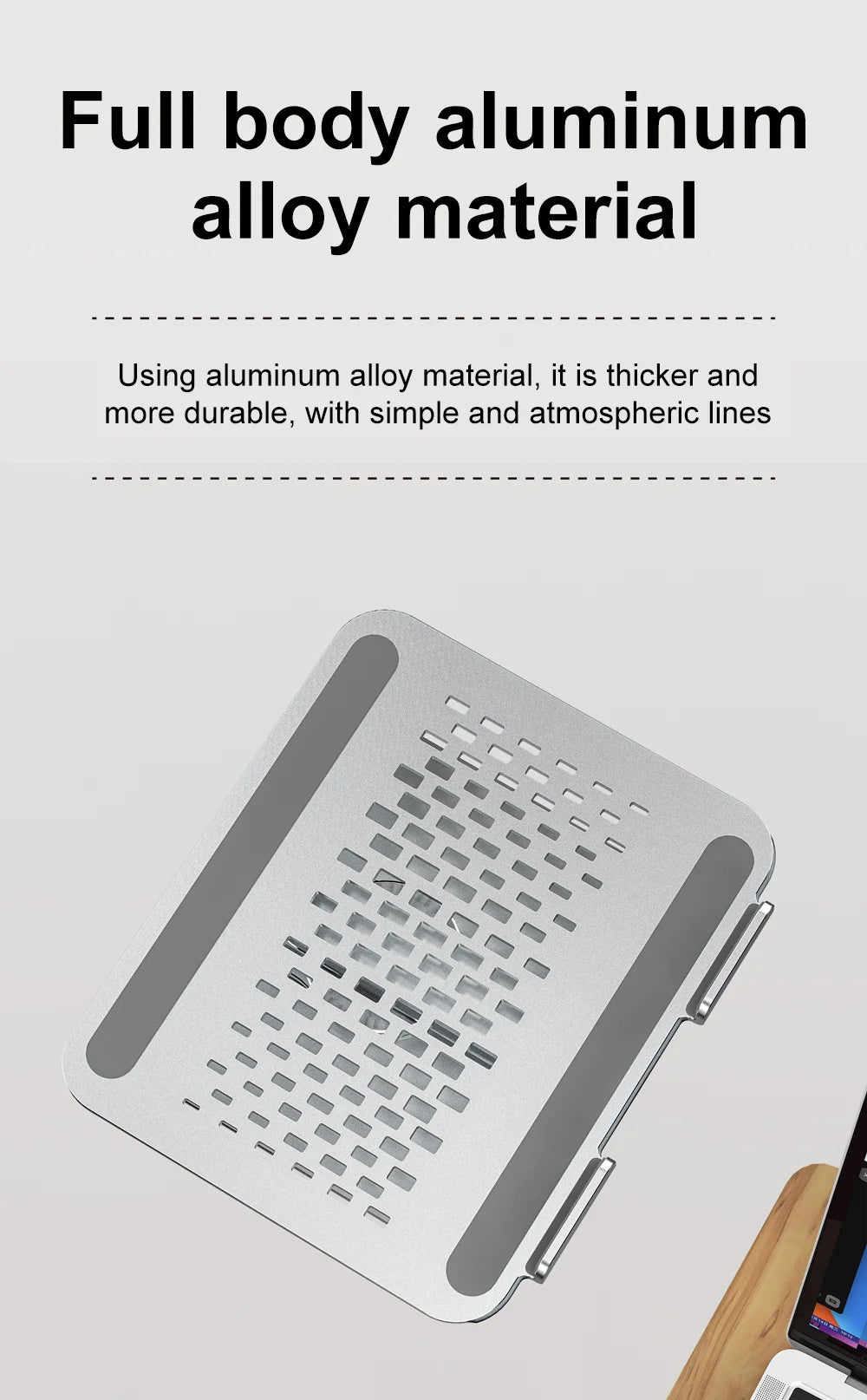 Premium Aluminum Laptop Stand: 360° Adjustable Rotation & Anti-Slip Silicone Base for Ergonomic Workspace Stability ﻿