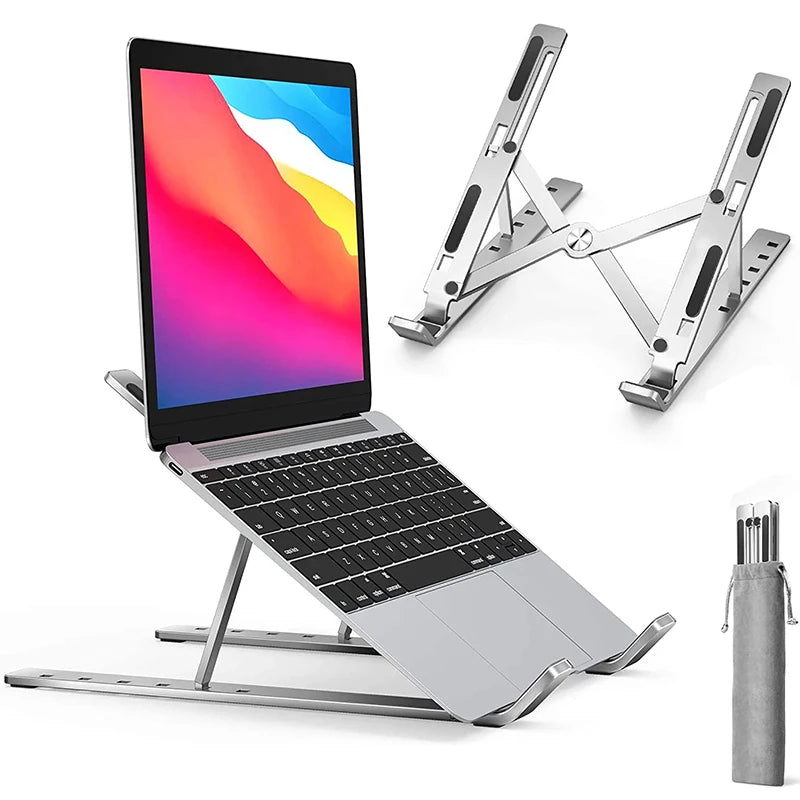 Metal Portable Foldable Laptop Stand Adjustable Notebook Holder Aluminum Support For Macbook Pro Air Computer Tablet Base Desk