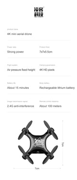 Mini Drone Movie Quality Photography Remote Control Aircraft Aircraft Helicopter Kid Children's Toy Gift