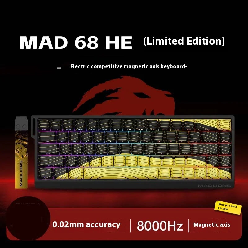 MADLIONS MAD 60HE Keyboard Magnetic Switch MAD68HE Rapid Trigger Wired Gaming Keyboard Hotswap Custom Keyboard Gamer Accessories