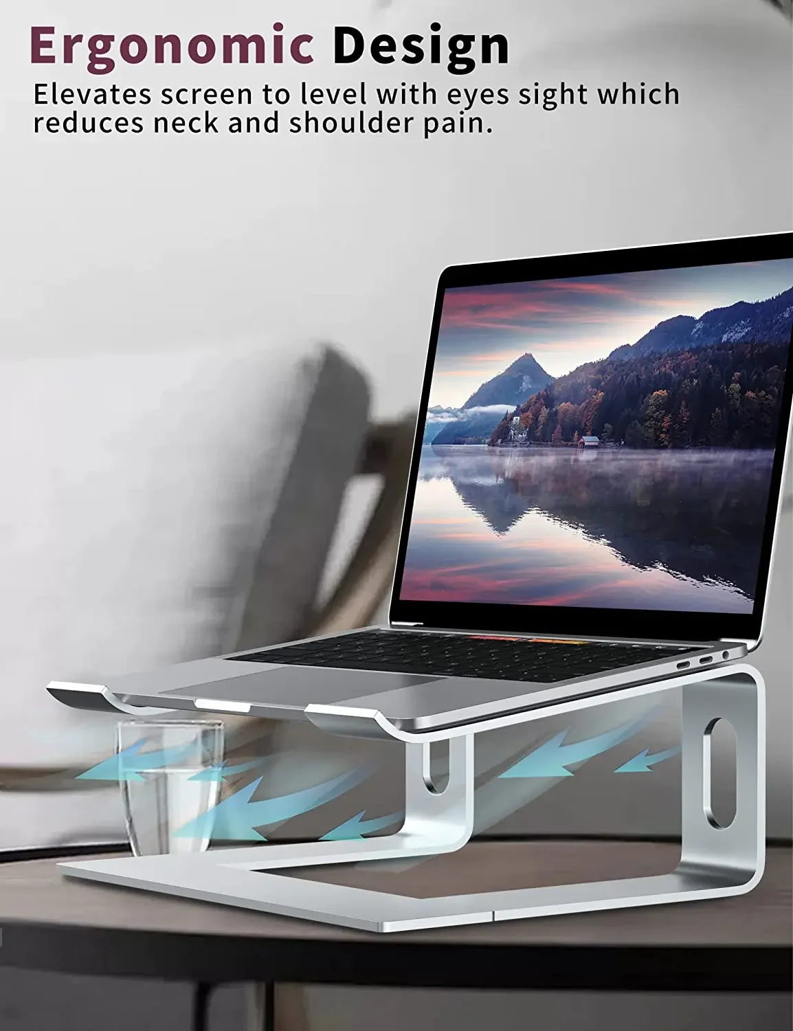 Vertical Laptop Stand Aluminum Computer Stand Detachable Laptop Riser Notebook Holder Stand Compatible with MacBook Air Pro