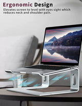 Vertical Laptop Stand Aluminum Computer Stand Detachable Laptop Riser Notebook Holder Stand Compatible with MacBook Air Pro