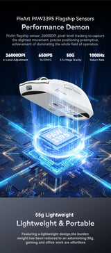 Attack Shark X6 PAW3395 Bluetooth Gaming Mouse , Tri-Mode Connection, RGB Touch Magnetic Charging Base, Macro Gaming Mouse