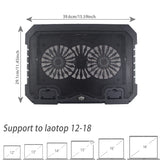Laptop Cooling Pad,12"-17"Laptop Cooler,Gaming Laptop Cooling Stand, Wind Speed Adjustable, 2 USB Powered Laptop Fan Cooling Pad