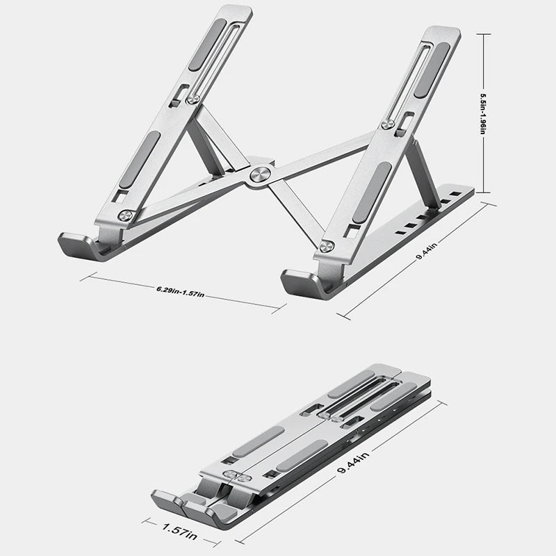 Metal Portable Foldable Laptop Stand Adjustable Notebook Holder Aluminum Support For Macbook Pro Air Computer Tablet Base Desk