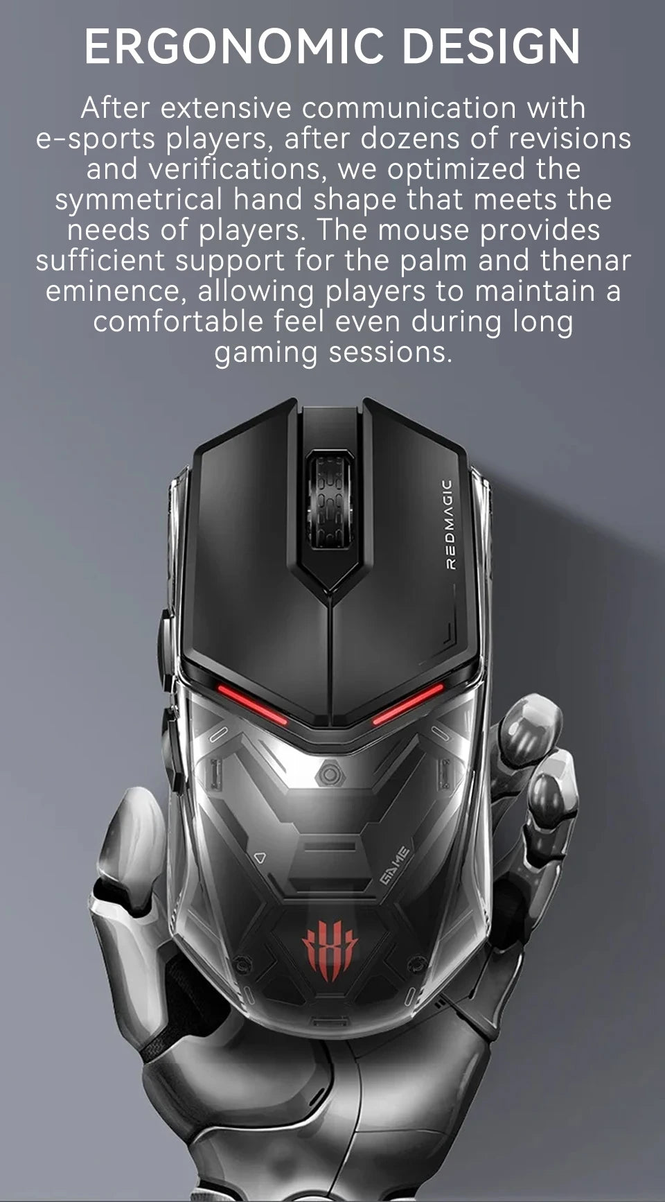 Redmagic gaming Mouse 1S Wired/Wireless/Bluetooth PAW3395 RGB Ergonomics Lightweight Driver Customization Gaming Mouse