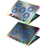 Laptop Cooling Pad with 5 Quiet Fans Laptop Cooling Stand Height Adjustable RGB for 11-17.3in Computer PC Notebook Gaming Laptop