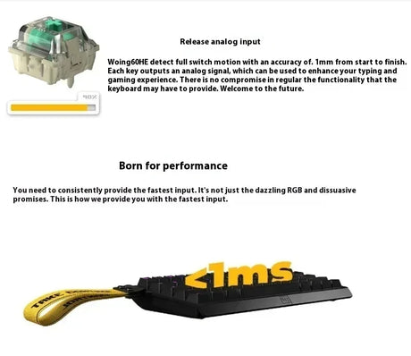Wooting 60he + 80he Magnetic Axis Mechanical Keyboard Low Delay Full Dynamic Simulation Esports Level Game Keyboard Laptops
