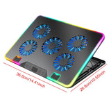 Laptop Cooling Pad with 5 Quiet Fans Laptop Cooling Stand Height Adjustable RGB for 11-17.3in Computer PC Notebook Gaming Laptop